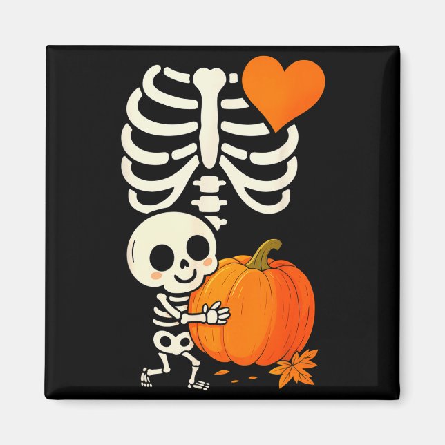 Halloween skelett graviditet tillkännagivande Soky Magnet (Framsidan)