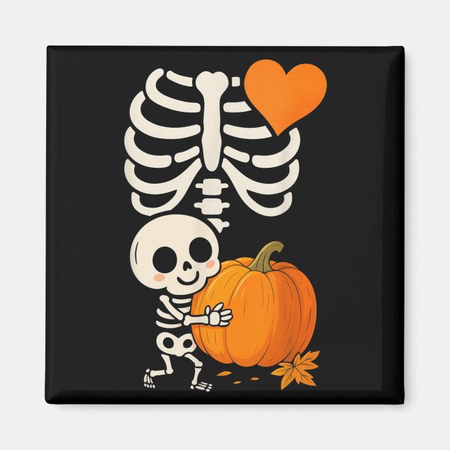 Halloween skelett graviditets tillkännagivande Sok Magnet (Framsidan)