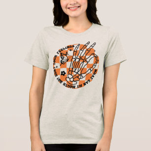Halloween skelett händer attityd talesätt t shirt