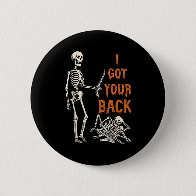 Halloween-skelett Jag Har Din Rygg Kostym Män  Knapp (Framsida)