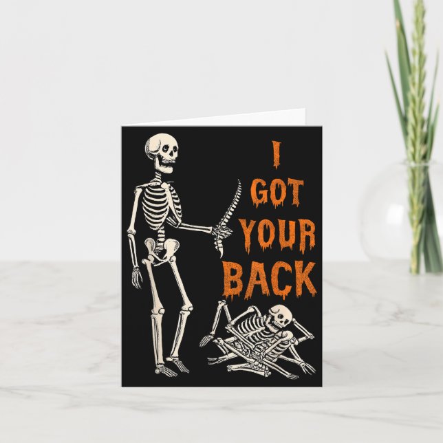 Halloween skelett Jag har din rygg kostym män  Kort (Framsida)