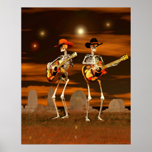 Halloween skelett- konsert poster