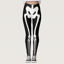 Halloween skelett. Lägga benen på ryggen ben Leggings