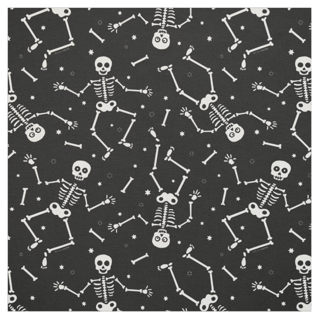 Halloween skelett mönster tyg (Provkarta)