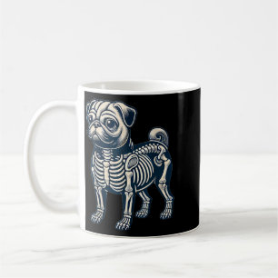 Halloween Skelett Pug Hund Kaffemugg