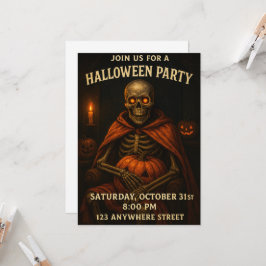 Halloween Skelett Pumpa Tema Fest Inbjudningar