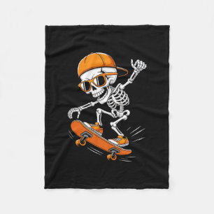 Halloween skelett skateboard rolig skateboardåknin fleecefilt