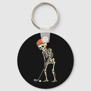 Halloween skelett som spelar golf roliga golfare p nyckelring