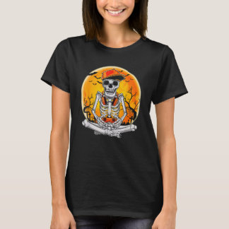 Halloween skelett-spelare pojkar barn tonåringar s t shirt