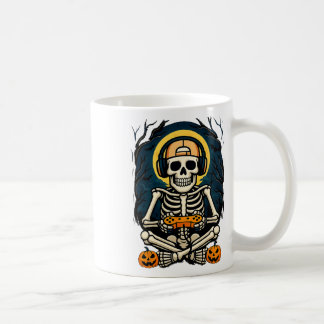 Halloween skelett spelare video spel pojkar män ba kaffemugg