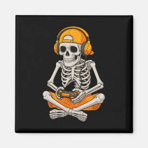 Halloween Skelett Spelare Video Spel Roligt Skelet Magnet