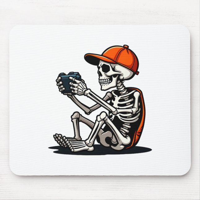 Halloween skelett-spelare videospel 1  musmatta (Framsidan)