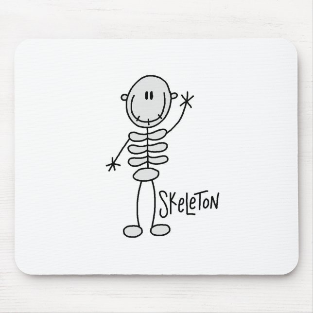Halloween skelett- stick figur Mousepad Musmatta (Framsidan)