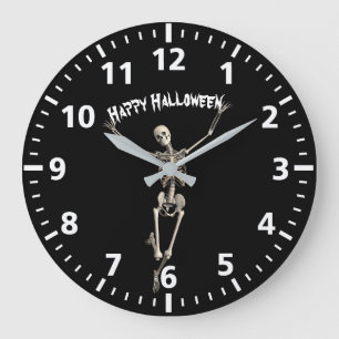 Halloween skelett stor klocka