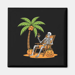 Halloween skelett strand semester paljett pumpa magnet