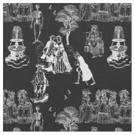 halloween skelett toile rococo antique skalle tyg