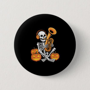 Halloween skelett tuba tubist knapp