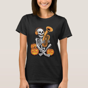 Halloween skelett tuba tubist t shirt