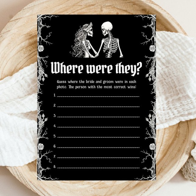 Halloween Skelett Var Var De Parspel Inbjudningar (Halloween Skeleton Where Were They Couple Game)