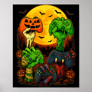 Halloween skelett zombie-mumie spelkontroll poster