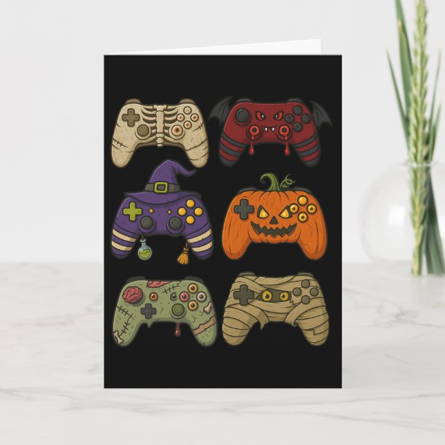 Halloween skelett zombie mumie spelkontroller kort (Framsida)
