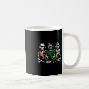 Halloween Skelett Zombie Mummy Spelare Video Spela Kaffemugg