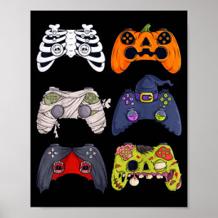 Halloween skelett zombie spelkontroller Mummie Poster