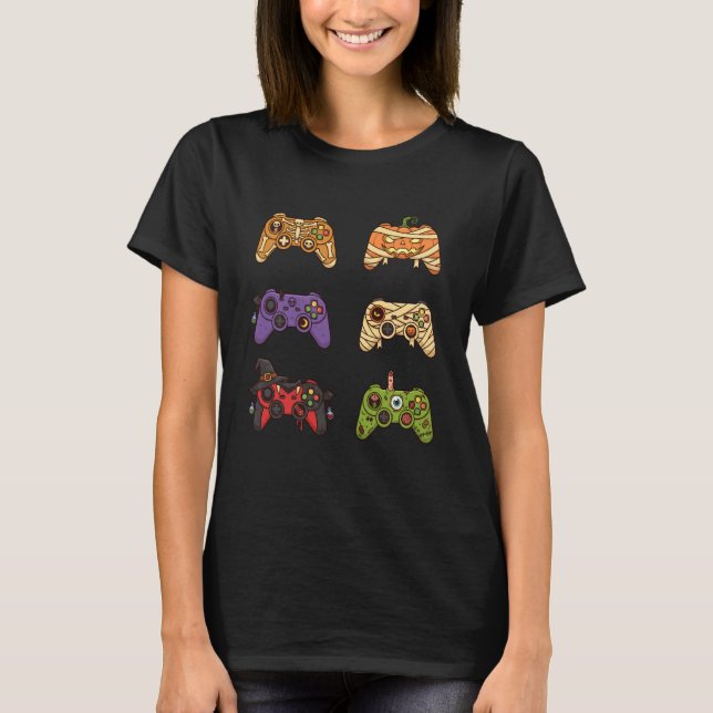 Halloween skelett zombie spelkontroller Mummy T Shirt (Framsida)