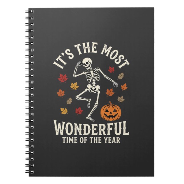 Halloween Skelettdans Pumpa Höst Anteckningsbok (Framsidan)
