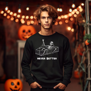 Halloween-skelettet får aldrig bättre kista lång ärmad tröja