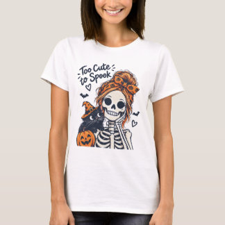 Halloween skelettflicka för söt för att skrämma t shirt
