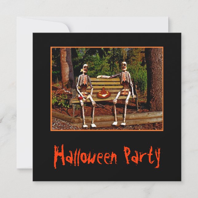 Halloween skelettinbjudan inbjudningar (Framsida)