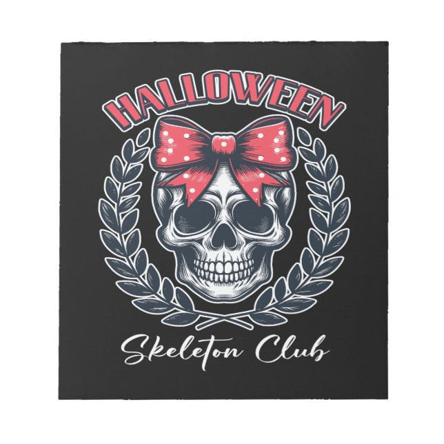 Halloween Skelettklubb Anteckningsblock (Framsida)