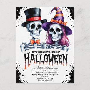 Halloween skelettpar helg vykort
