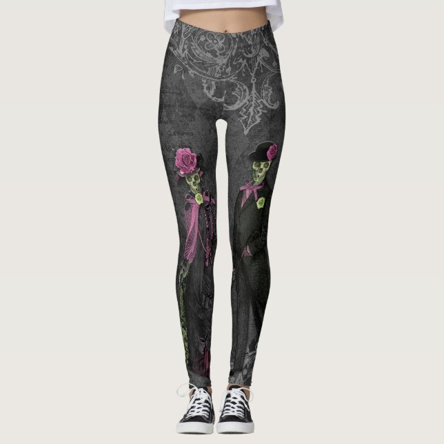 Halloween skelettpar leggings (Framsida)