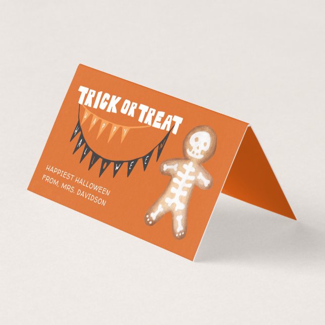 Halloween | Skelettpepparkaka Kort (Framsida)