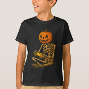 Halloween skelettpumpa Gamer Video-spel Män T Shirt