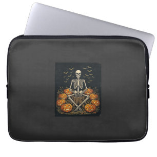 Halloween skelettpumpa vintage retro design_1 laptop fodral