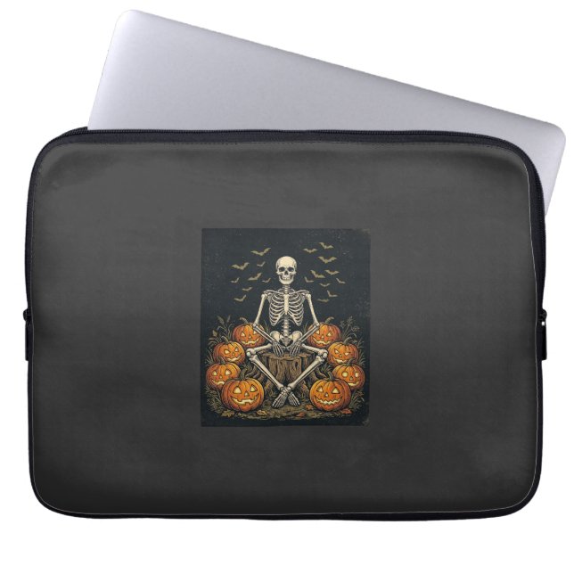 Halloween skelettpumpa vintage retro design_1 laptop fodral (Framsidan)