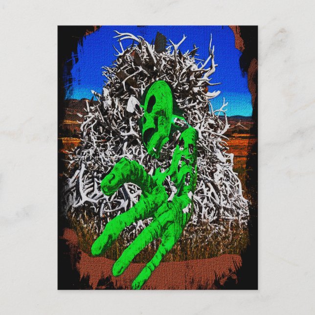 Halloween skelettstumlare 3D finger Vykort (Framsida)