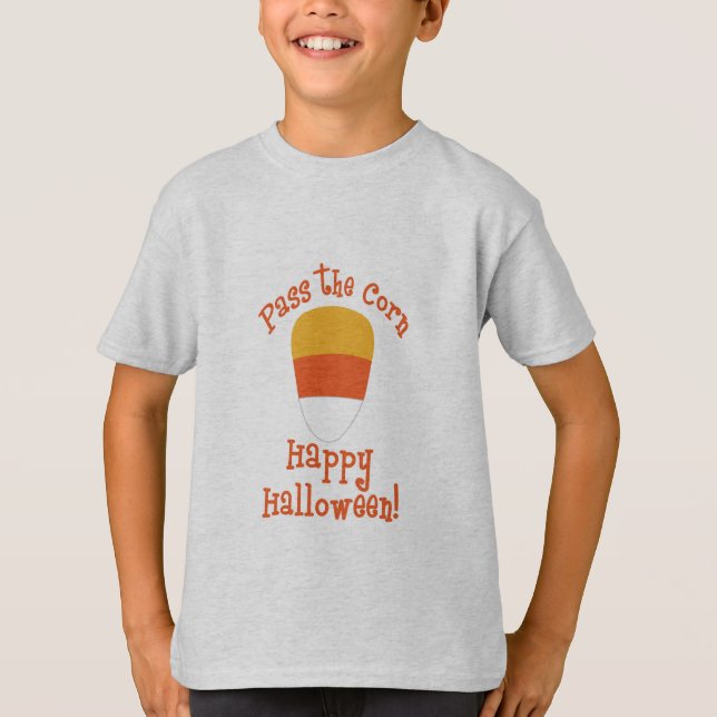 Halloween Skicka Majskorn T Shirt (Framsida)