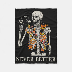 Halloween-skikt för kvinnor...aldrig bättre Skelet Fleecefilt