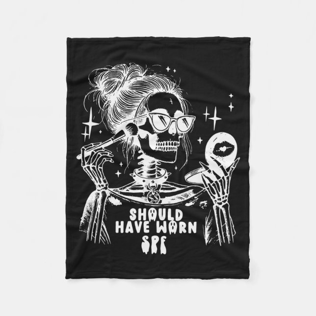 Halloween Skin Care Esthetician Skeleton Skin Esth Fleecefilt (Framsidan)