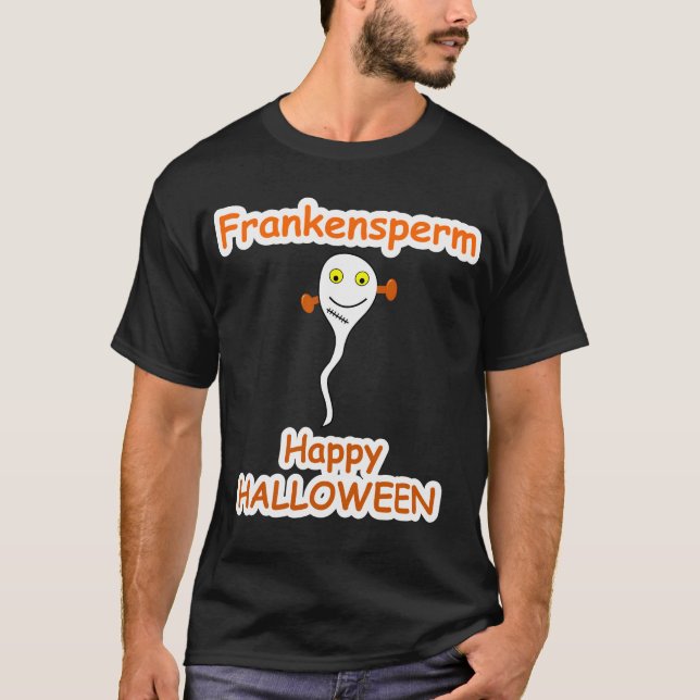 HALLOWEEN SKJORTA: FRANKENSPERM TEE SHIRT (Framsida)