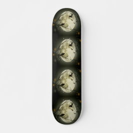 Halloween-skog, Fladdermöss, liggande Mini Skateboard Bräda 18,5 Cm