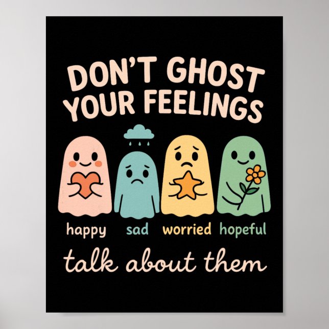 Halloween Skolpsykolog Tröja Dont Ghost You Poster (Framsidan)
