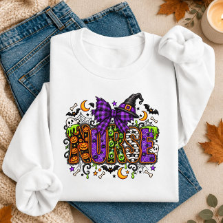 Halloween-skötersketypography med häxhatt t shirt
