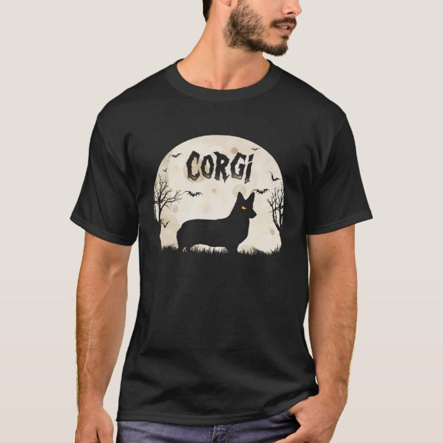 Halloween Skräck Corgi T Shirt (Framsida)