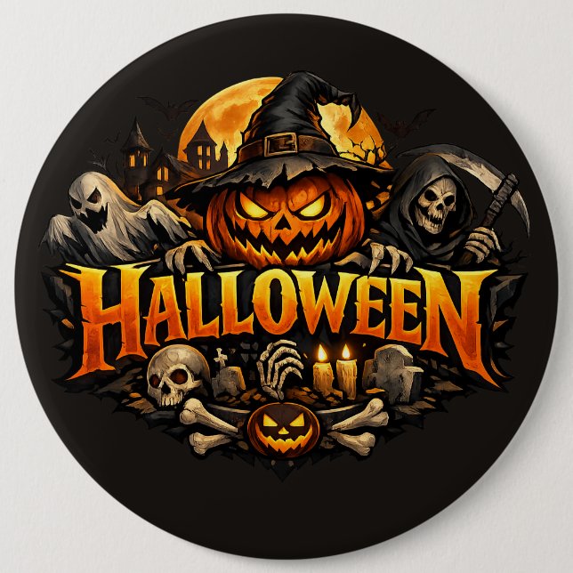 Halloween-skräck Knapp (Framsida)