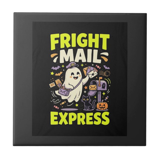 Halloween Skräck Mail Express Kakelplatta (Framsidan)
